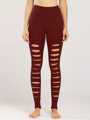 Brushed Fabric Cutout Yoga Leggings Quick Dry Fitness Sports Pants