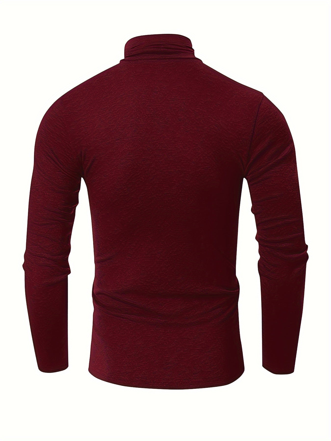 Men's High Neck Knitted Sweater Solid Mid Stretch Pullover for Spring