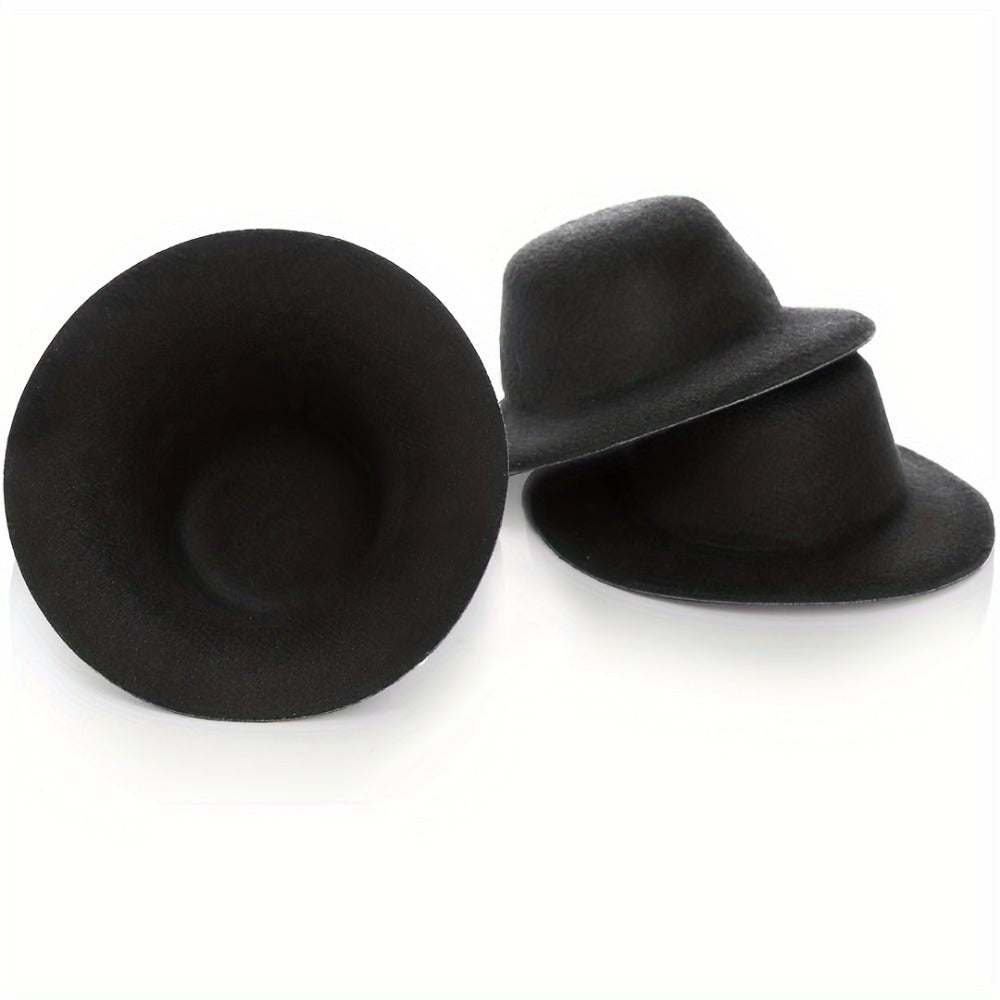 3pcs Mini Top Hats for DIY Crafts 5W x 2H Ideal for Hair & Pet Accessories