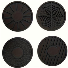 4pcs Spider Web Pattern Silicone Resin Coasters Halloween Decoration