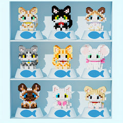 Adorable Kitten Block Toys DIY Desk Ornaments
