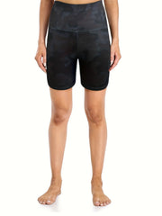 Camouflage High Waist Yoga Shorts With Pocket