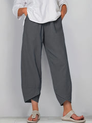 Elastic Cropped Pants Casual Loose Pants