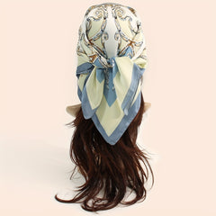 Chain Printed Square Scarf Thin Breathable Headscarf