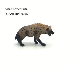 Realistic African Leopard Dog Figurine Wildlife Model Detailed Fur Desktop Decor
