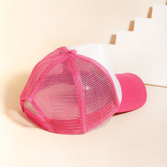 Dino Embroidery Trucker Hat Pink Baseball Cap Adjustable Dad Hats For Women