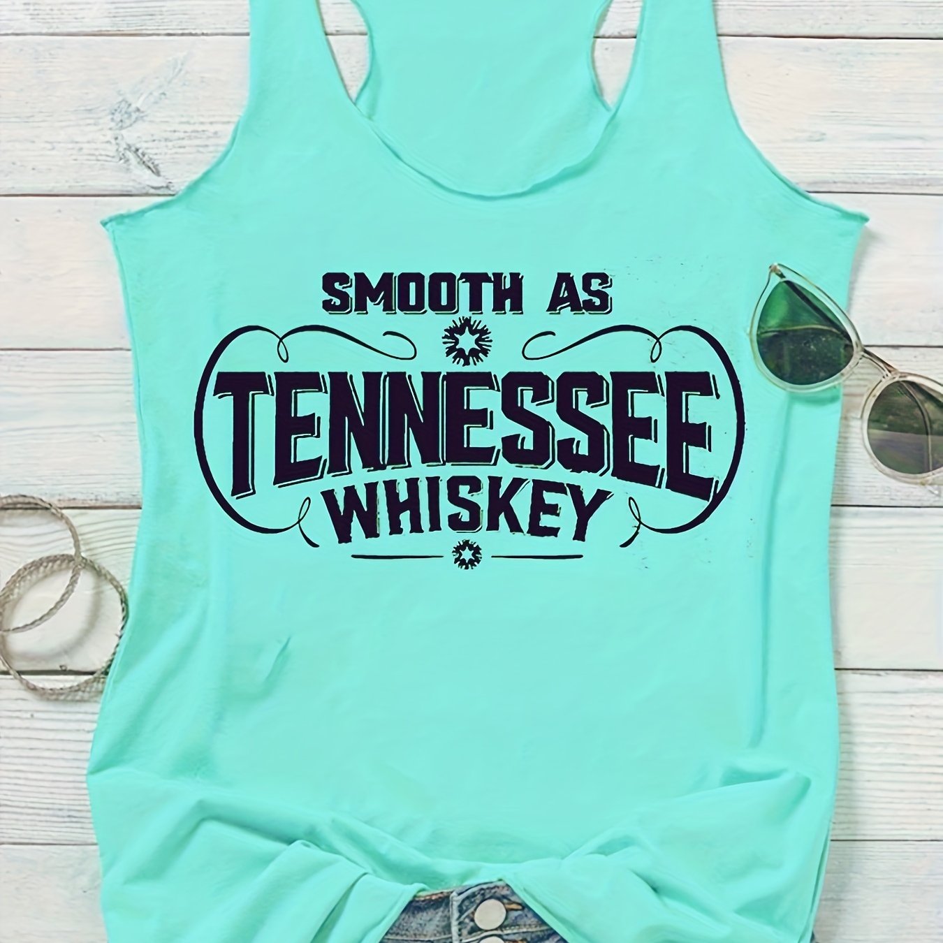 Casual Letter Print Tank Top For Women Girls Summer Crew Neck Tank Top