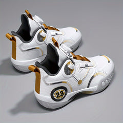 Boys' Rotating Buckle Basketball Shoes Non Slip Sneakers