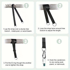 Tree Swing Straps Hanging Seat Safety Belt Outdoor Swing Hangers