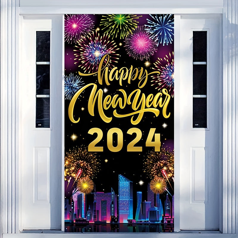 1pc Year Door Banner Party Decoration Supplies Happy Year Party Background
