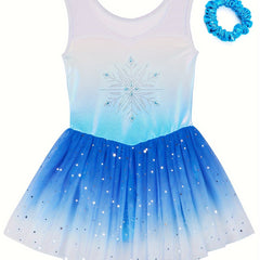Girls Sequin Sleeveless Gymnastics Suit Stretchy Ballet Leotard