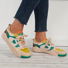 Women's Lace-Up Skater Sneakers Non-Slip Casual Shoes