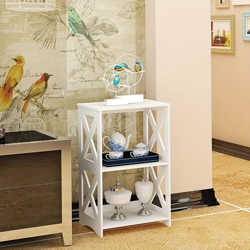 3 Tier Bedside Table Bathroom Nightstand Shelf Small Spaces Living Room
