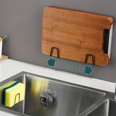 2pcs SS Hooks Sponge Drain Rack Kitchen Sink Lid Storage Utensil Hooks