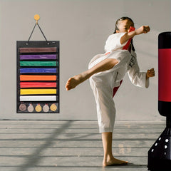 1pc Martial Arts & Taekwondo Belts Organizer - Holds 8 Belts & 5 Medals