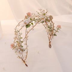 Faux Pearl Flower Leaf Headband Hairband Tiara Wedding Bridal Hair Accessories