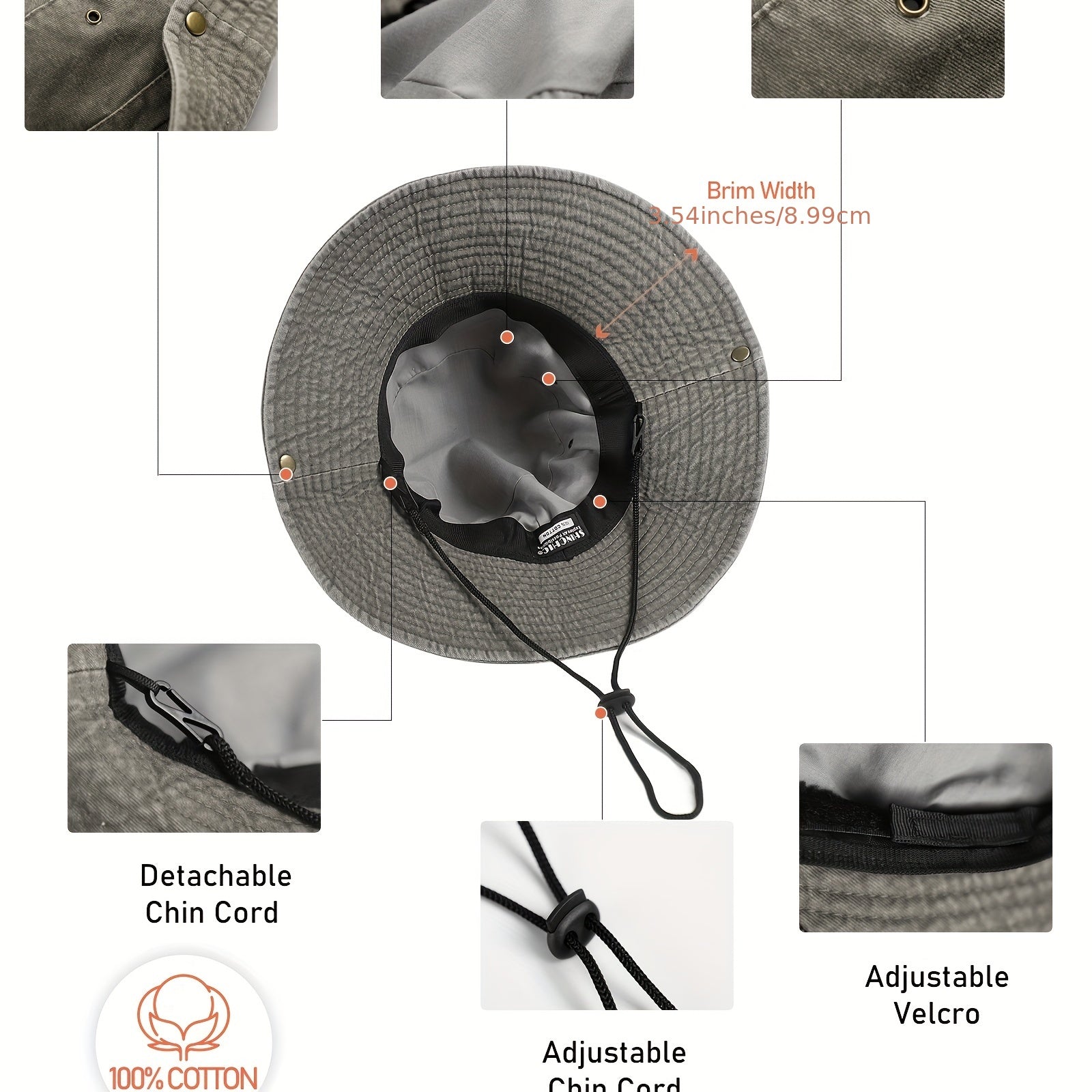 Wide Brim Bucket Sun Hat Packable Beach Hat for Women Men