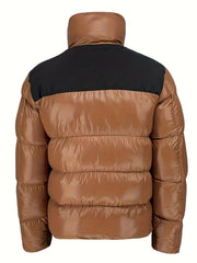 Men's Padded Stand Collar Coat Warm Casual Windproof Jacket