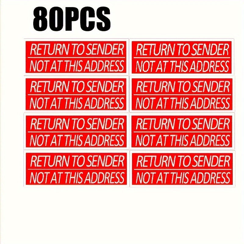 80pcs Not At This Address Sticker 2 7 Adhesive Label Sticker