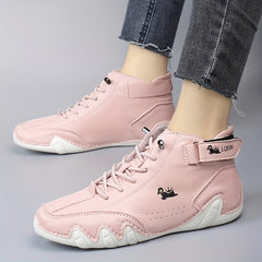 Solid Lace Up Casual Sneakers Thick Sole Shoes