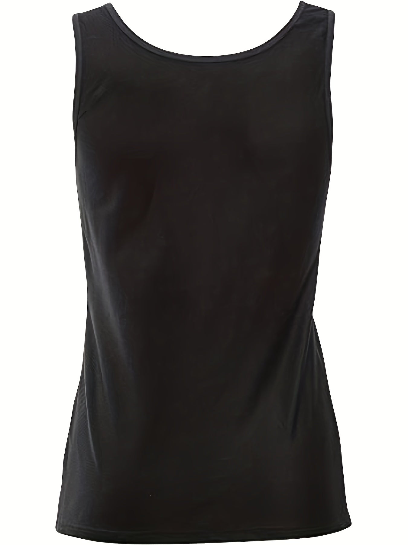 Women's Solid Crew Neck Tank Top Sleeveless Summer Casual Tank