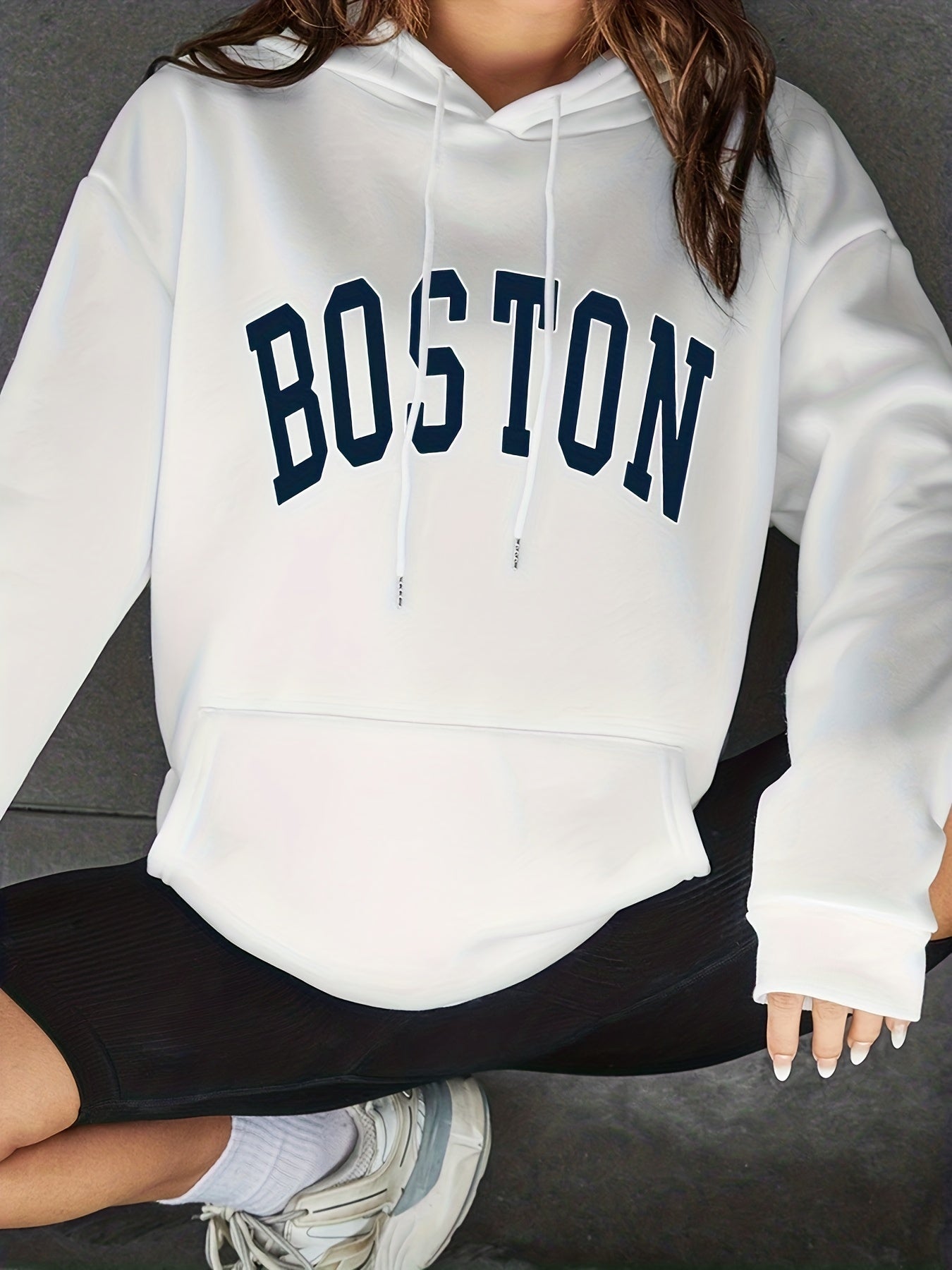 Women's Print Drawstring Loose Hoodie