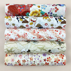 5pcs Beige Bronzing Cotton Fabric for DIY Dolls and Purses