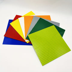 3pcs Building Block Baseplates 19x19cm 24x24 Studs ABS Plates Yellow Green Red O