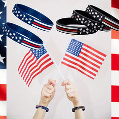 30pcs Independence Silicone Wristbands Patriotic Youth Party Favors