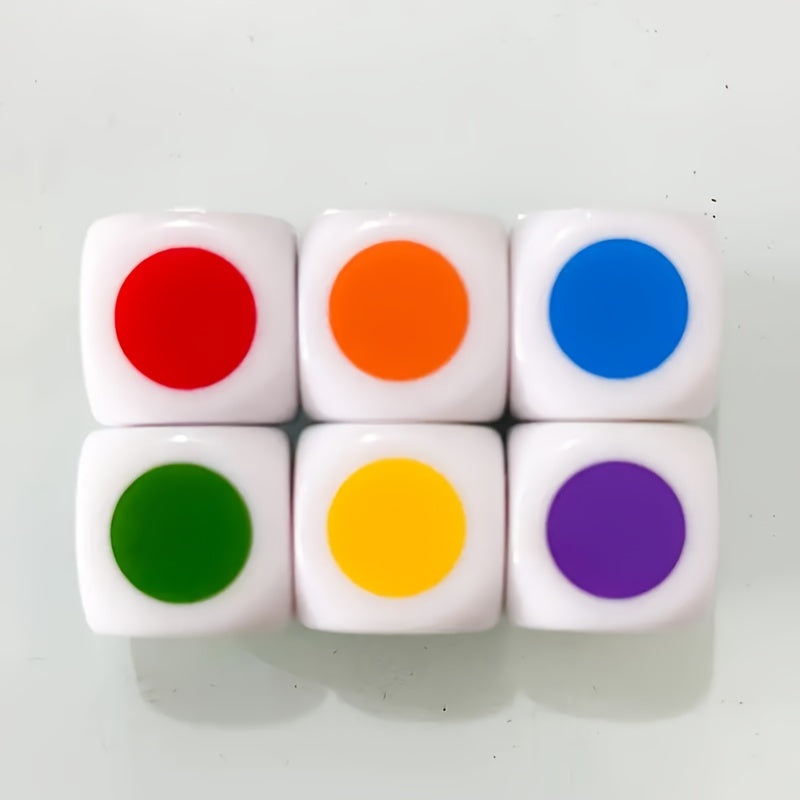 6 Sided Colorful Dot Dice 16mm Acrylic Dice Set for Family Party Game