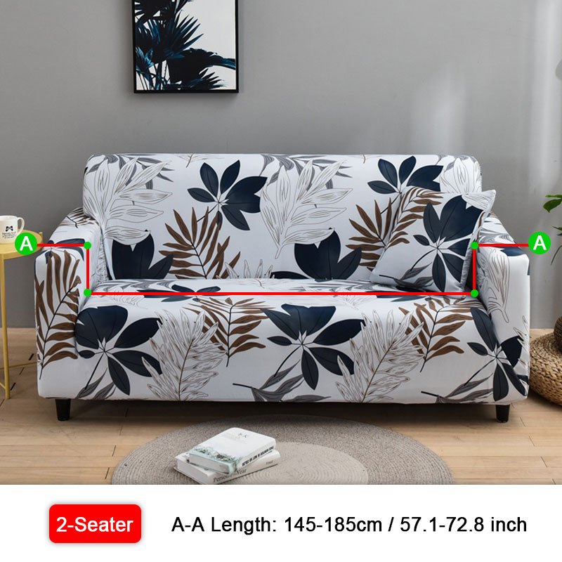 Leaf Printed Sofa Slipcover Anti Dirty Spandex Furniture Protector