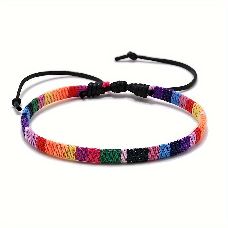 Adjustable Boho Style Braided Bracelet Outdoor Sports Wristband