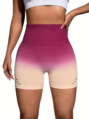 Gradient High Waist Cutout Legging Shorts