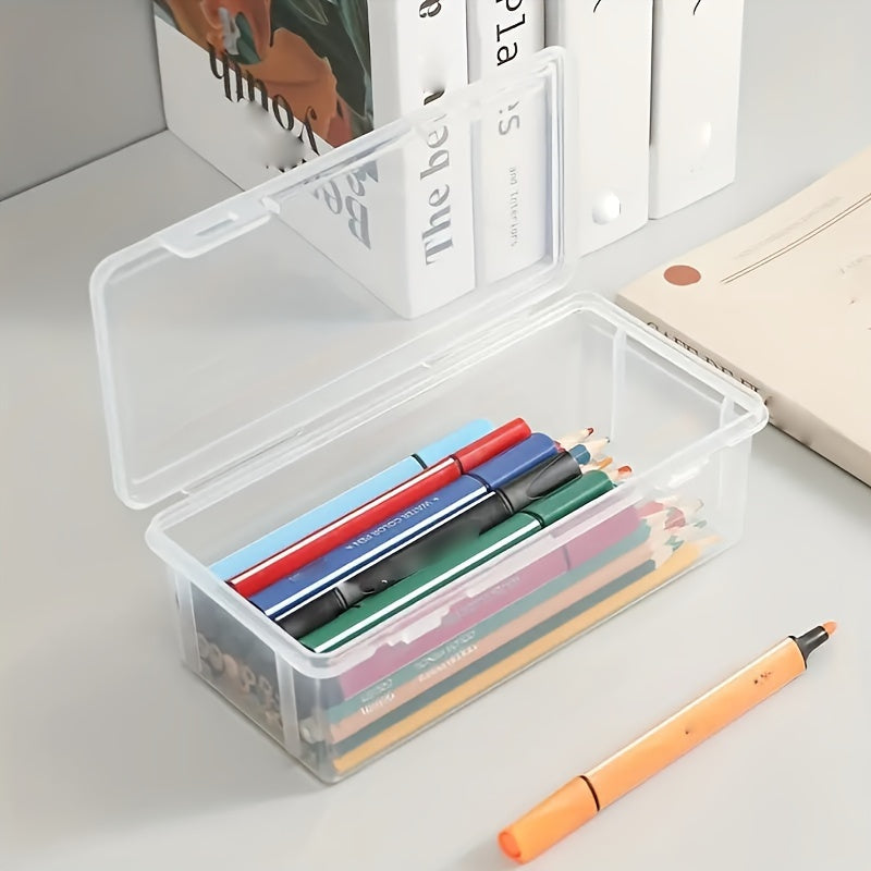 Large Capacity Pencil Case Transparent Storage Box Stationery Storage Box