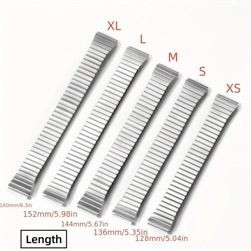 18mm Metal Elastic Strap Watch Band Stainless Steel Expansion Bracelet