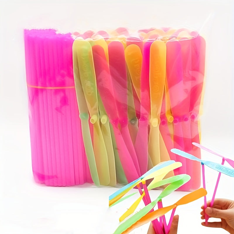 20 Pcs Plastic Bamboo Dragonfly Hand-cranked Toy
