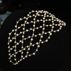 Faux Pearl Hair Tiara Hairband Wedding Accessories For Bride