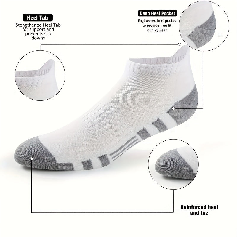 5 Pairs Men's Breathable Ankle Socks Spring Autumn Leisure Running Sports Socks