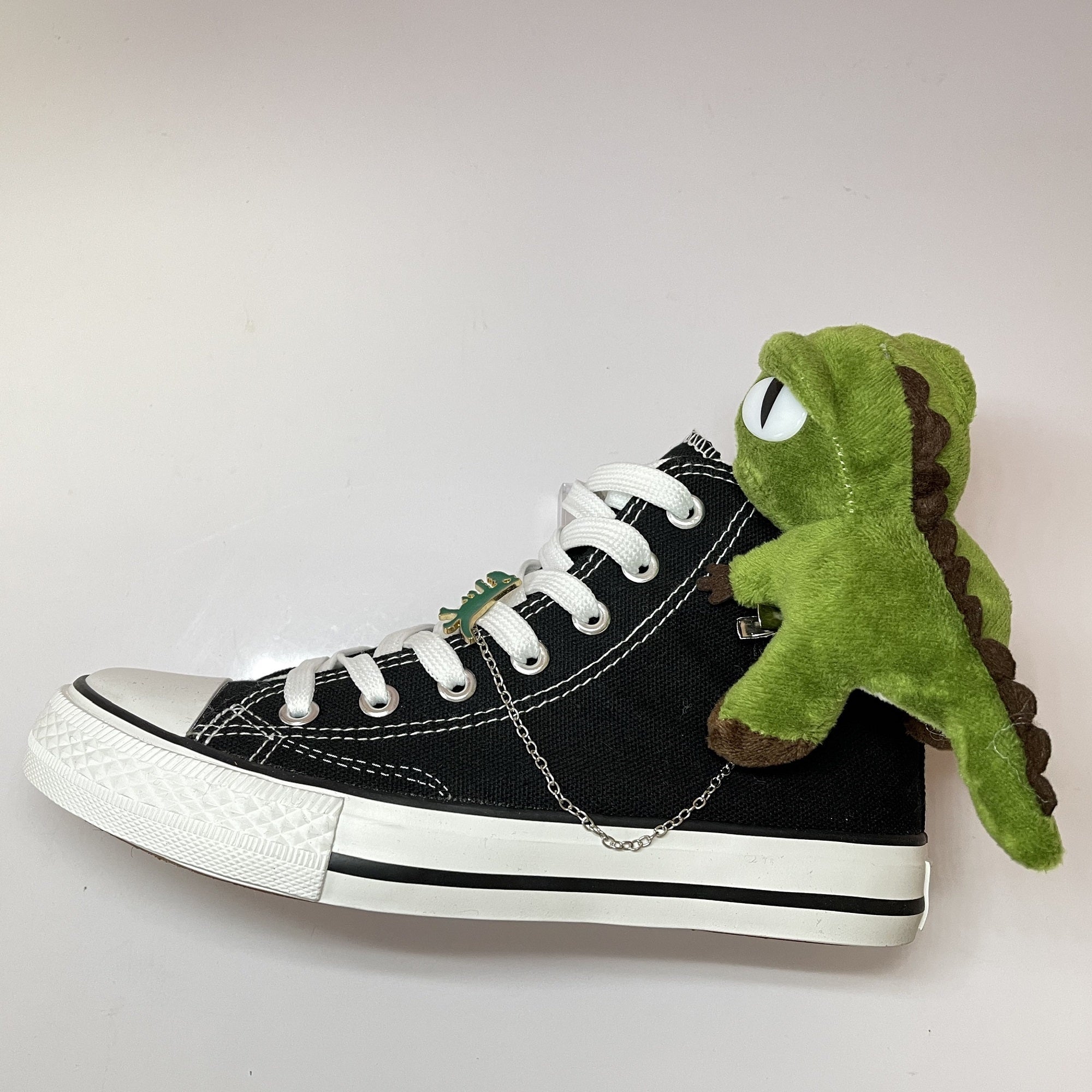 Cartoon Dinosaur High Top Canvas Shoes for Women