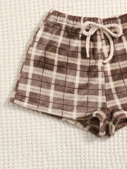 Preppy Pajamas Set Tank Top & Tie Front Shorts Home Wear 2pc Set