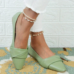 Pointed Toe Flat Shoes Slip On Soft Sole Faux Leather Ballet Flats
