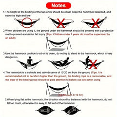 Portable Anti-rollover Hammock for Camping with Ropes