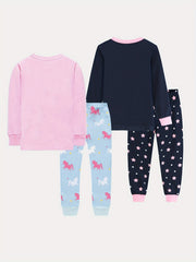 Kid's Unicorn Star Cotton Pajama Set Long Sleeve Top & Pants Girl's Loungewear