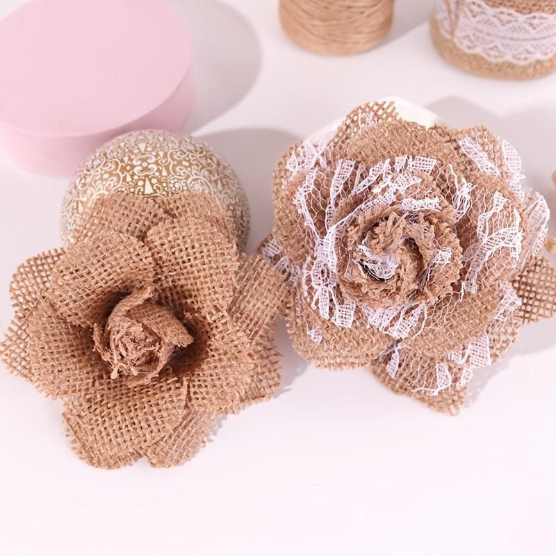 European American Sackcloth Flowers Christmas Wedding Party Shoe Hat Flower
