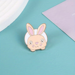 Cartoon Rabbit Colorful Paint Pendant Brooch Clothing Buckle Small Pin Jewelry