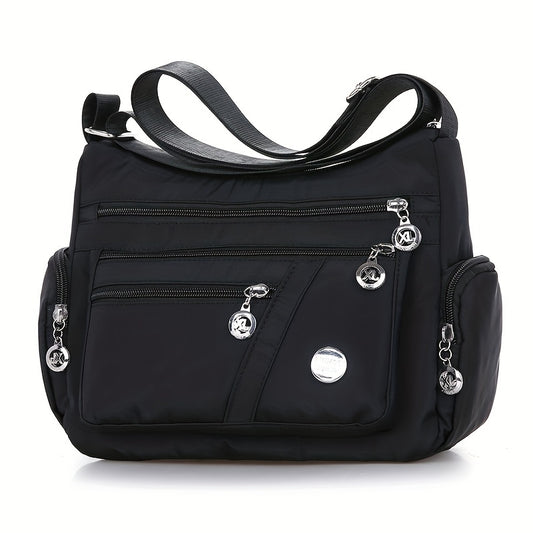 Large Capacity Nylon Crossbody Bag with Multiple Compartments