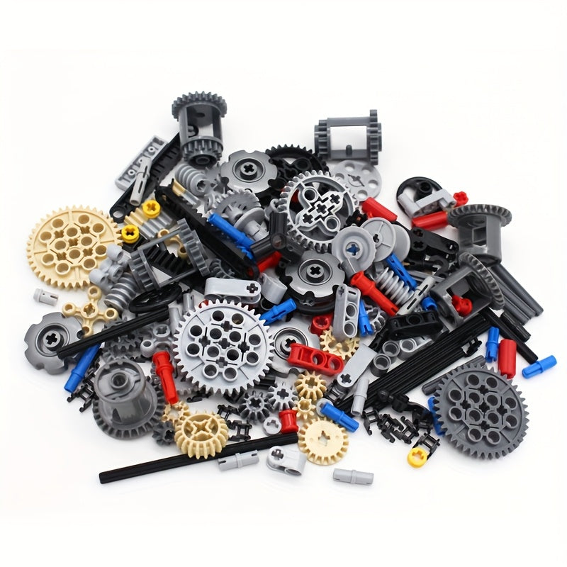 116pc Building Block Tech Components Gears Wheels Pins Connectors
