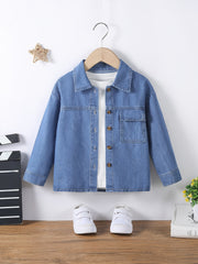 Boys Denim Jacket Long Sleeve Jeans Shirt Back School Outfit