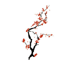 2pcs Plum Blossom Temporary Tattoos Colorful Floral for Wrist and Collarbone
