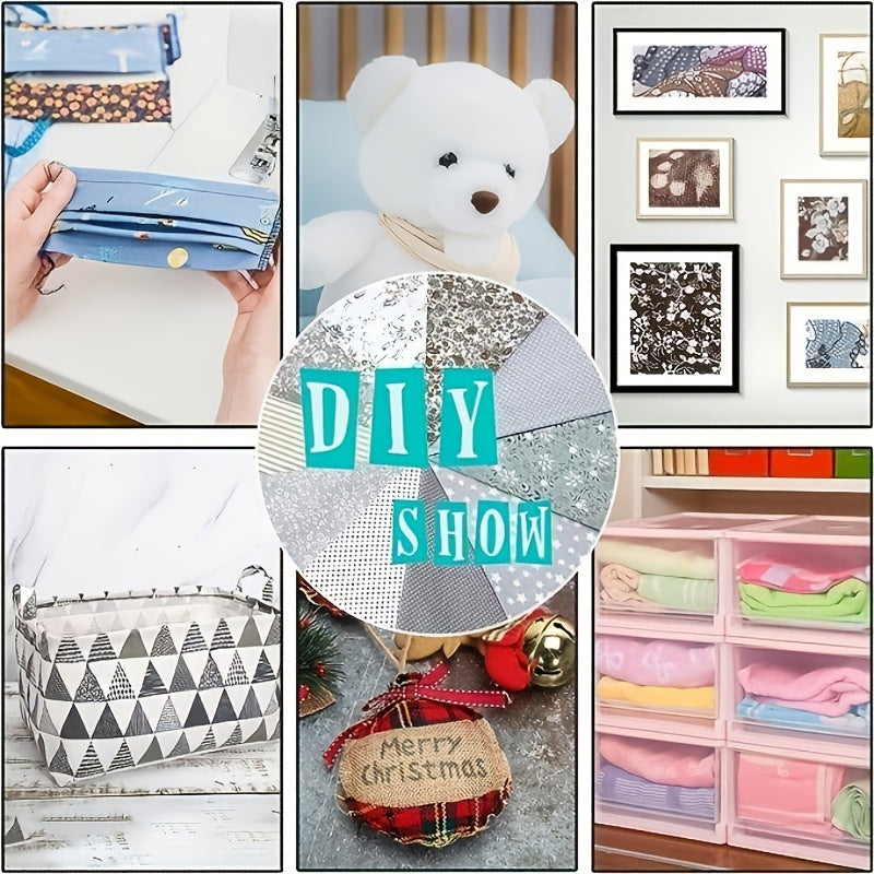 7pcs 24 24 Gray Square Fabric Bundle Sewing Patchwork Floral Dot Stripe Pattern
